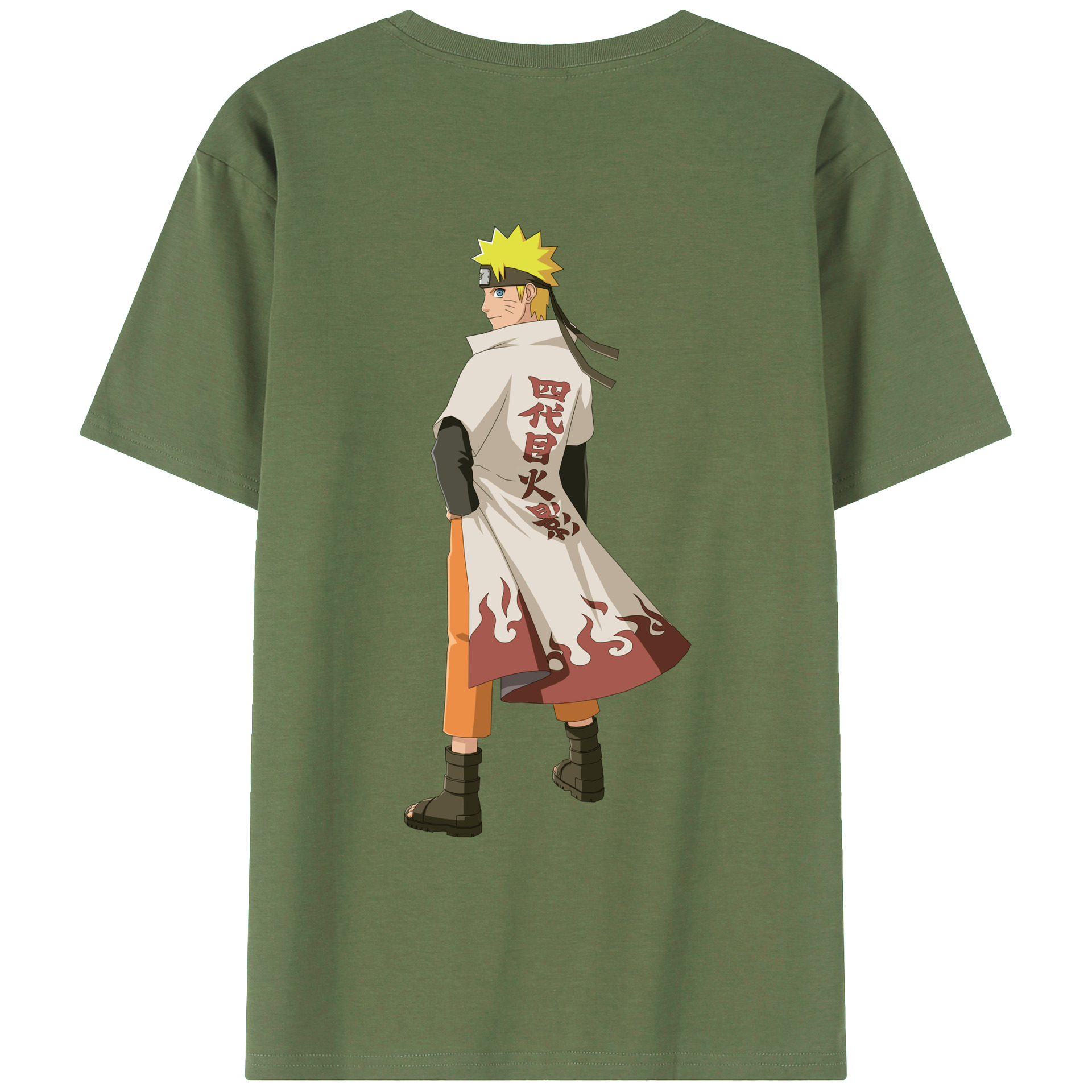 （画像用） NARUTO -ナルト- うずまき ナルト Uzumaki Naruto 綿100％ メンズ半袖Tシャツ（バックプリント） 通気性
